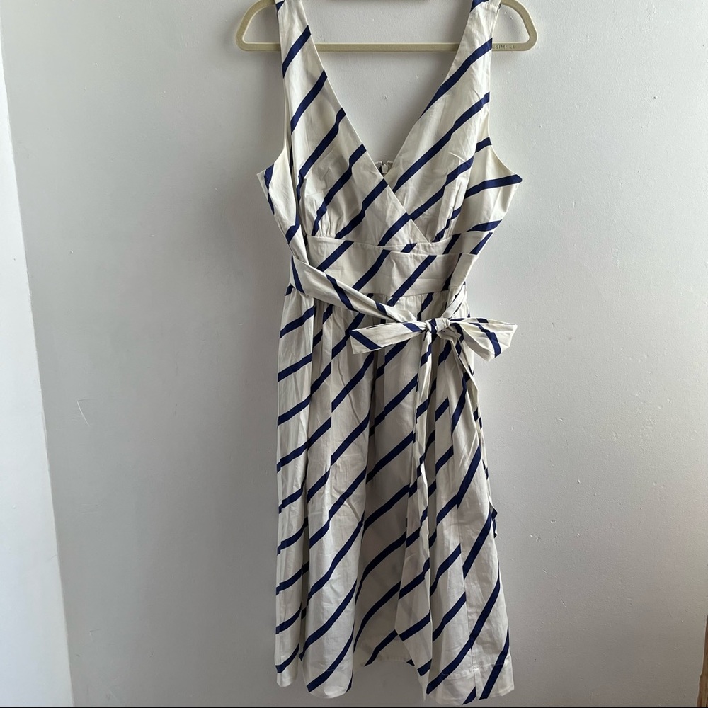 Plenty by Tracey Reese Stripe Fit and Flare Wrap Anthropologie Dress NWT